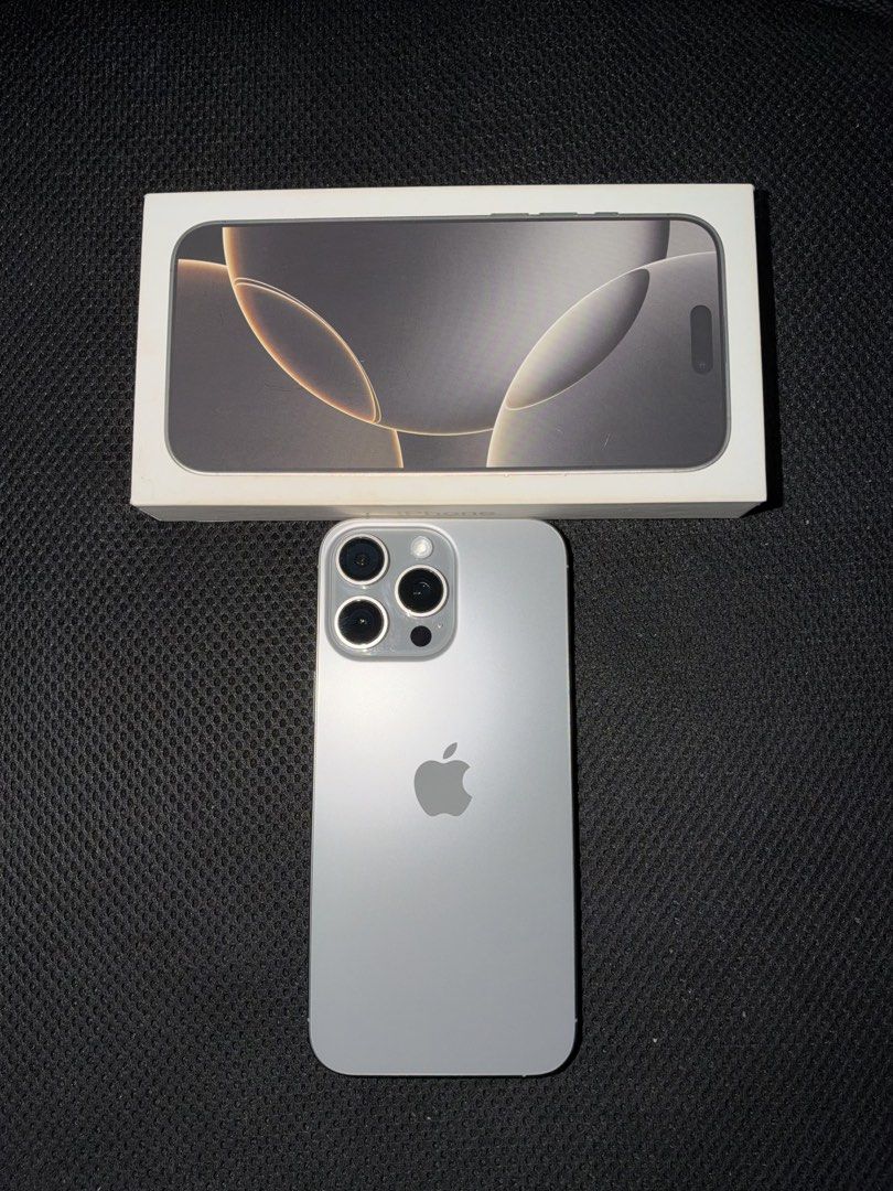 Apple Iphone 16 Pro Max 512GB in Natural Titanium (Silver) (Category: iPhone 16 Series) located in Manila. Submitted by kangkrung (Listing ID 1468873780, Image 3). Description: Apple Iphone 16 Pro Max 512GB in Natural Titanium (Silver) Details Model: iPhone 16 Pro Max Storage: 512GB Color: Natural Titanium (Silver) Battery Health: 89% (Normal) Open line NTC approved No dents, scratches, damages No history of repair In good working condition Inclu