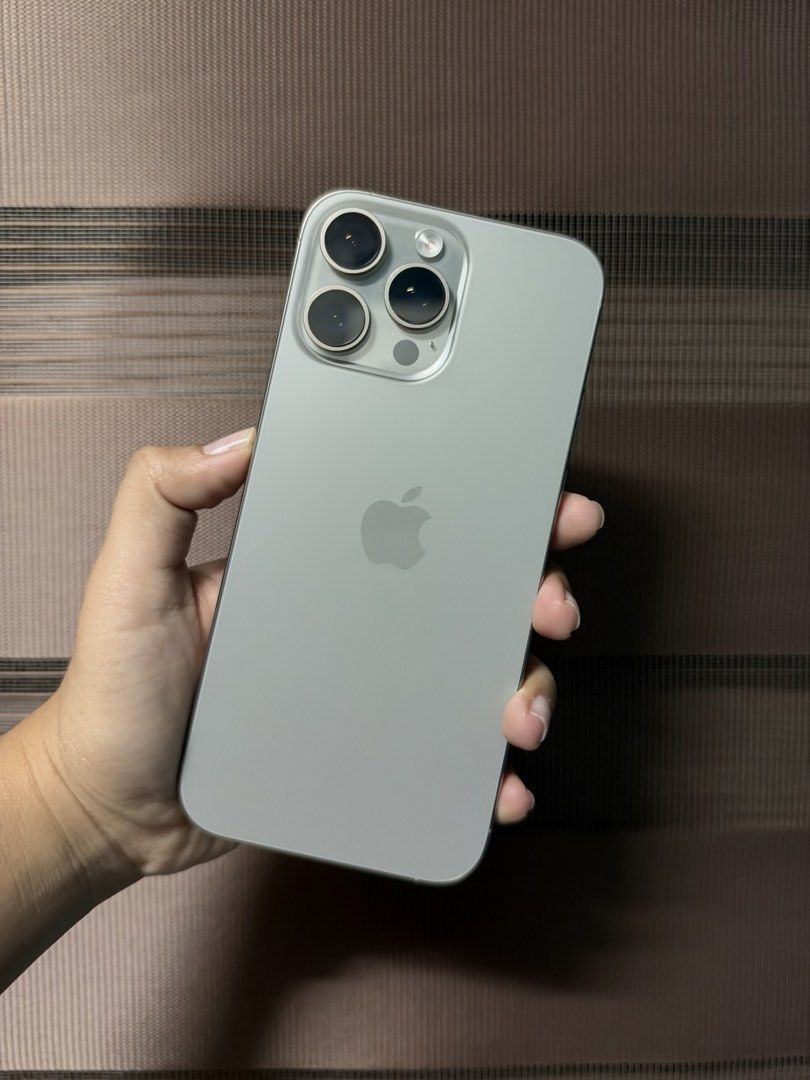 Apple Iphone 16 Pro Max 512GB in Natural Titanium (Silver) (Category: iPhone 16 Series) located in Manila. Submitted by kangkrung (Listing ID 1468873780, Image 2). Description: Apple Iphone 16 Pro Max 512GB in Natural Titanium (Silver) Details Model: iPhone 16 Pro Max Storage: 512GB Color: Natural Titanium (Silver) Battery Health: 89% (Normal) Open line NTC approved No dents, scratches, damages No history of repair In good working condition Inclu
