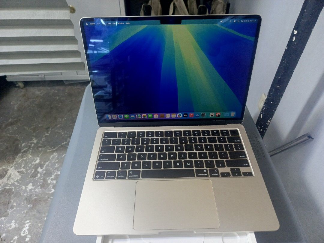 Apple MacBook Air (Category: Laptops & Notebooks) located in Manila. Submitted by norodinamr15076 (Listing ID 1468822224, Image 3). Description: - Model: Apple MacBook Air M4 (starlight) Chip Apple M4 16 GB ram 256 SSD - Inclusions: Original white box included - Condition: Clean screen with notch, standard keyboard layout, and responsive glass trackpad - Performance: OS is active, updated, and running smoothly - Battery & Storage: Stats are viewa