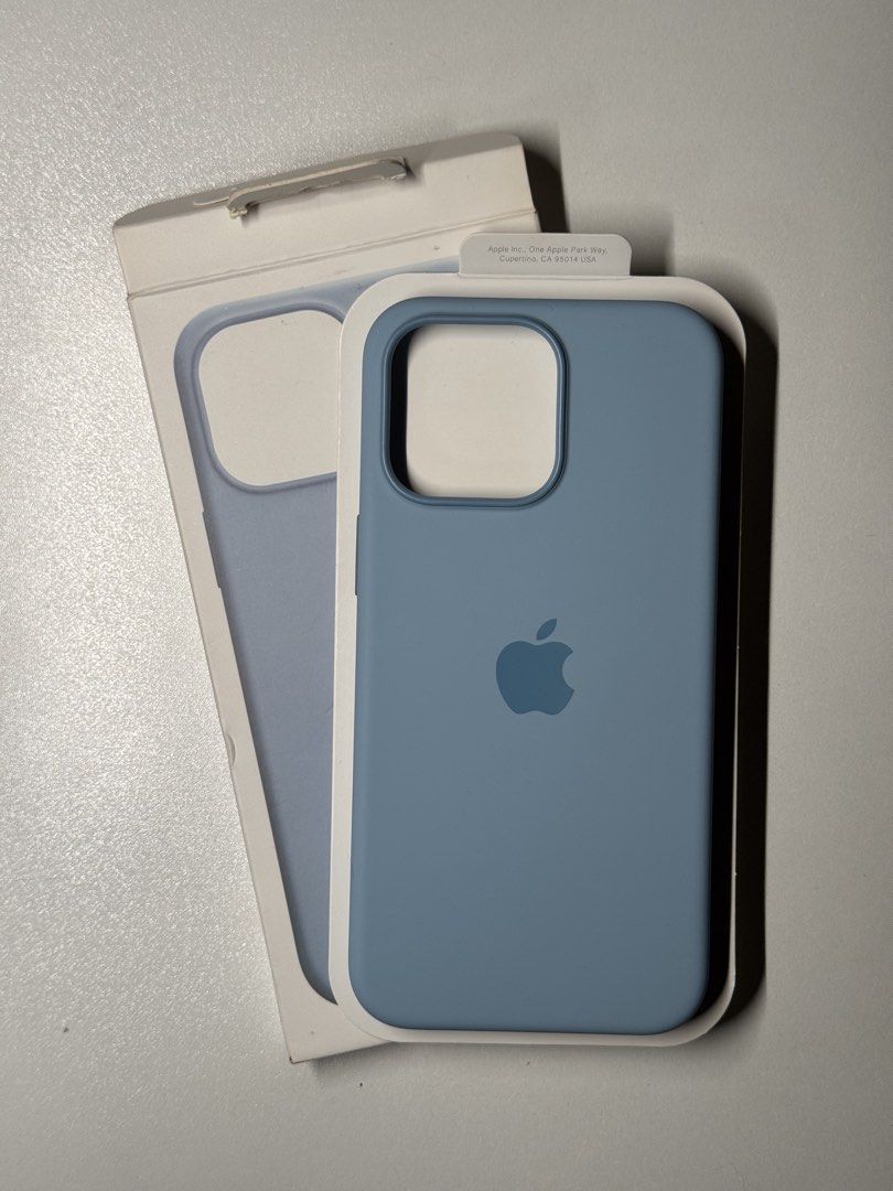 Apple Silicone Case (Light Blue) - iPhone 15 Pro Max (Category: Cases & Sleeves) located in Manila. Submitted by jancloset_ (Listing ID 1468804272, Image 3). Description: Decluttering Bought in Greenhills. Only used twice and no longer used because I prefer darker-colored cases over light colors..