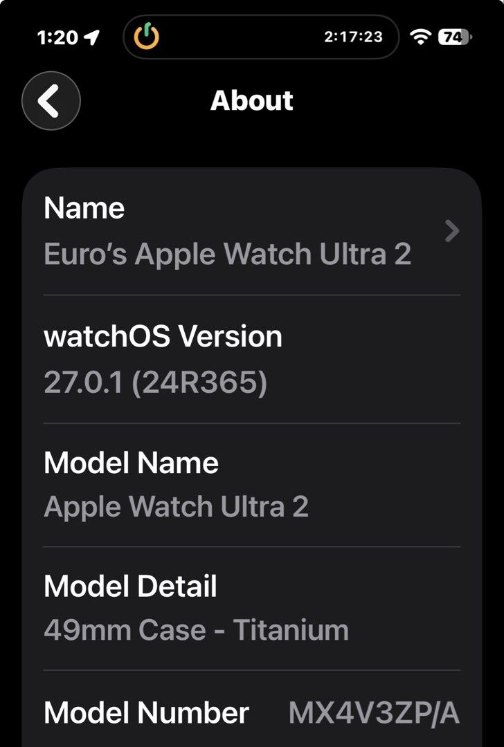 Apple Watch Ultra 2 49mm Titanium GPS + Cellular (Category: Wearables & Smart Watches) located in Valenzuela. Submitted by euromisayah (Listing ID 1468873369, Image 3). Description: - Brand: Apple - Model: Apple Watch Ultra 2 49mm Titanium GPS + Cellular (MX4V3ZP/A) - Battery Health: 90% - Storage: 64GB - Condition: Well-maintained, fully functional with no service warnings - Connectivity: GPS + Cellular, Wi-Fi, and Bluetooth working properly - I