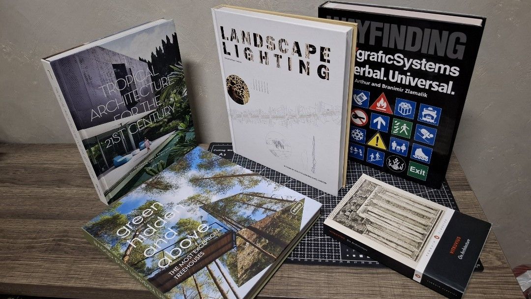 Architecture and Design Monograph/Paperback Books Bundle (Category: Storybooks) located in Quezon City. Submitted by arkiv.ph (Listing ID 1468818841, Image 2). Description: Available Loc.: Bagbag, QC. Selling as a set (discounted listing price of 2k) or open to single book purchase (see pricing below - slightly higher). • Tropical Architecture for the 21st Century — ₱350 • Wayfinding Pictographic Systems — ₱450 • Vitruvius On Architecture — ₱350 