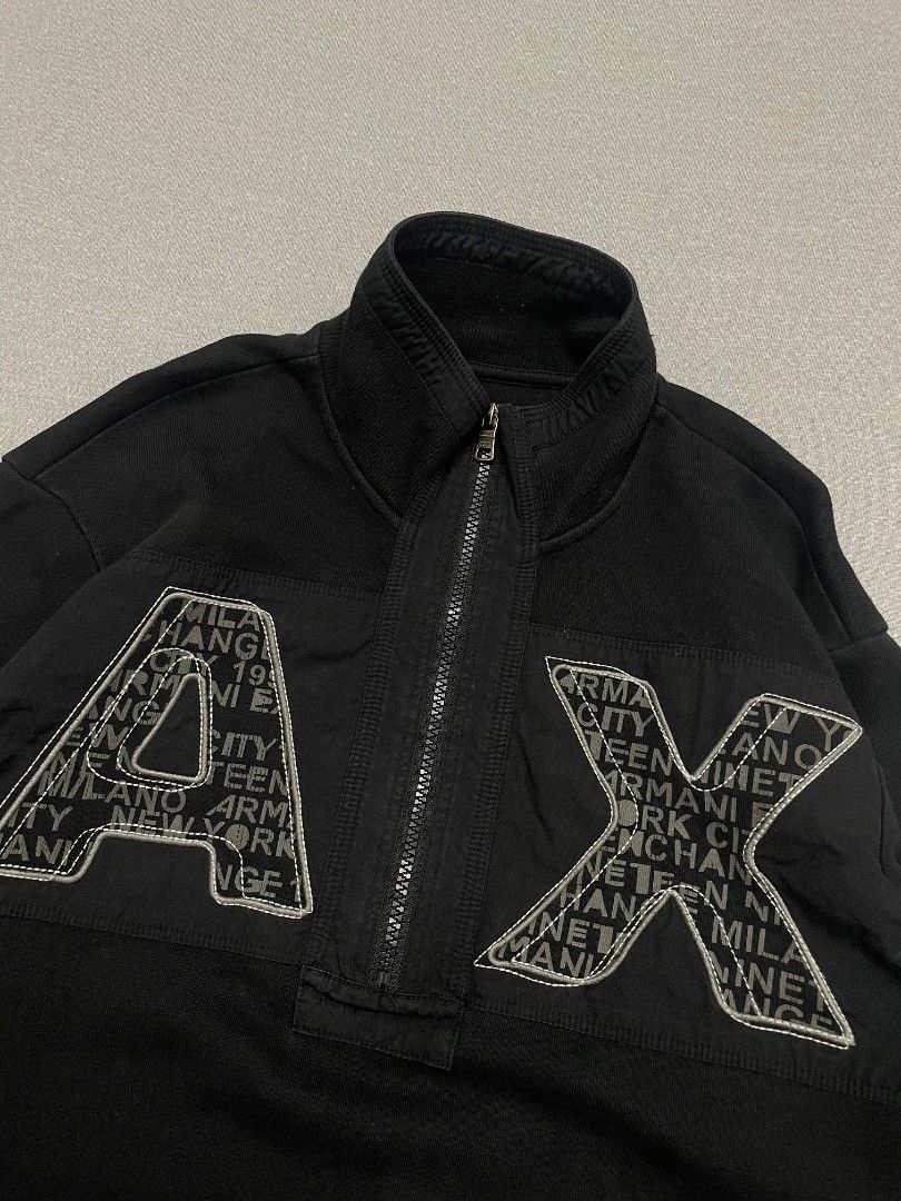 Armani Exchange - AX Logo - Half Zip Sweater (Category: Coats, Jackets and Outerwear) located in Manila. Submitted by _retrovate (Listing ID 1468842059, Image 2). Description: Medium Excellent.