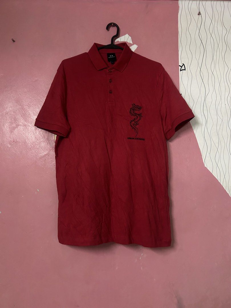 ARMANI EXCHANGE RED POLOSHIRT FOR MEN’S (Category: Tshirts & Polo Shirts ) located in Dasmarinas. Submitted by dnnr3rdyyyyy (Listing ID 1468745903, Image 1). Description: Size large to XL 9.5/10 color rate Embroidery Dragon Design Good as new condition Need wash only Authentic/Legit Formal Attire / Office Wear .