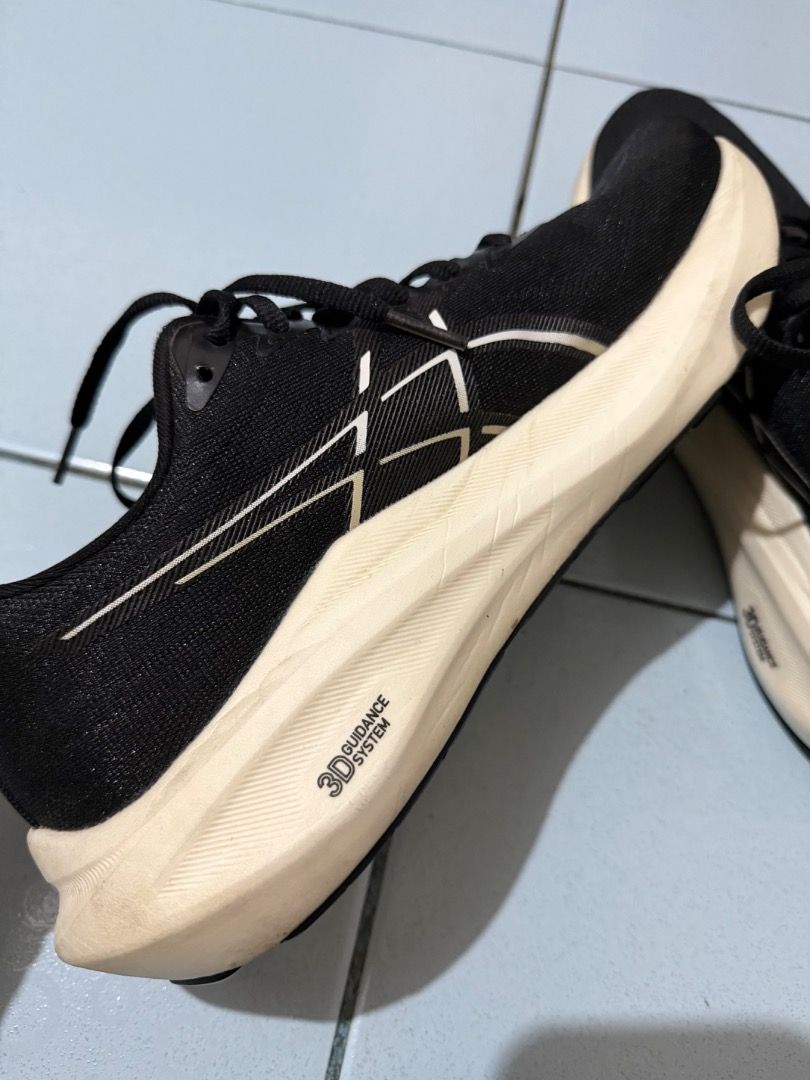 Asics GT-2000 Running Shoes Black (Category: Sneakers) located in Makati City. Submitted by elena.xxx (Listing ID 1468872281, Image 2). Description: Bought in Japan, Jan2025 Used for walks only. Probably used less than 10x only. - No box - 26cm on tag but fits my 25cm feet, probably because of its narrow design - Brand: Asics - Model: GT-2000 - Color: Black - Condition: Minor wear on the soles - Upper: Breathable mesh to keep feet cool - Sole: Cu