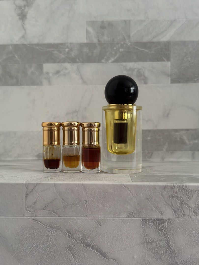 Assorted Attars Decluttering (Category: Fragrance & Deodorants) located in Singapore. Submitted by asianboyfrag (Listing ID 1468776535, Image 2). Description: • Sulaym: - Red Ruby Ghaliyah 1gr (ON HOLD) - Eternal Rose 1gr ($100) - Ka'bah 1447 2.5gr ($300) • Jinx: - ❌ Ghalia Jazz 3gr (SOLD) *Take both Sulayms for $400! Selling cheap to clear (mailing/courier is FREE) Payment by Paynow/Paylah, thanks!.