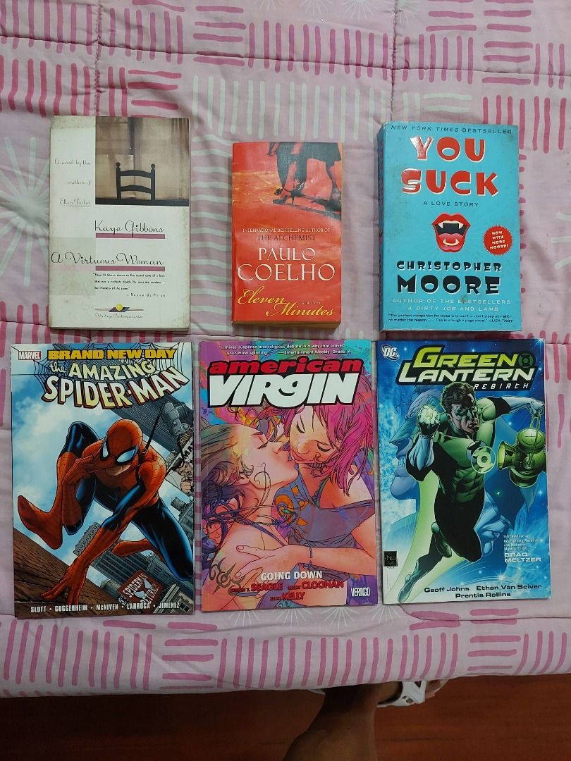 Assorted Novels and Comic Books Lot (Category: Comics & Manga) located in Quezon City. Submitted by regermax (Listing ID 1468924798, Image 1). Description: Lot sale of 6 assorted like new graphic novels and lightly used books for Php 500..