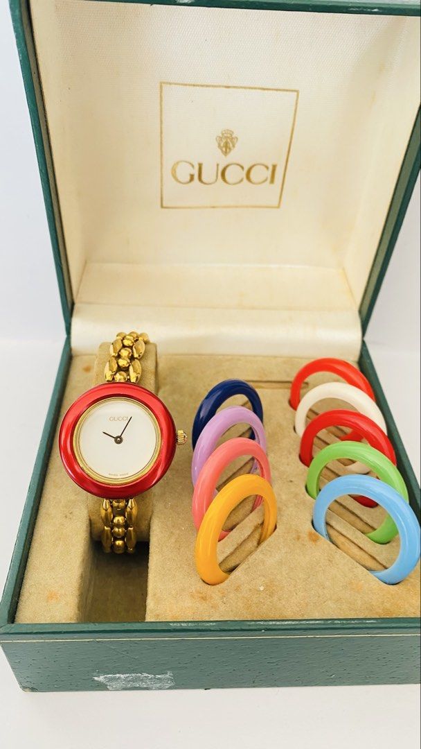 Auth G.U.C.C.I Interchangeable Bezel Watch for Ladie’s (Category: Women's Watches) located in San Fernando. Submitted by rujaywatches (Listing ID 1468771999, Image 2). Description: Auth G.U.C.C.I Interchangeable Bezel Watch for Ladie’s -Interchangeable Bezel -Swiss Made -Stainless Steel -Small to Medium Wrist Size -Quartz Movement -All Original -In Excellent Condition DM for Offers and other Inquiries💌 📌Disclaimer:📌 I Claim to be a Legit Watch