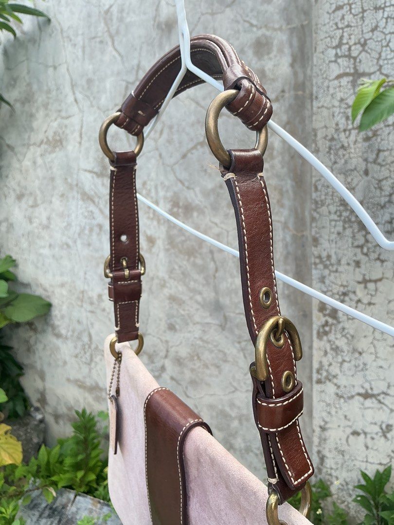 Authentic Coach Soho Suede Flap in Purple (Category: Luxury Bags & Wallets) located in Caloocan City. Submitted by aesthetix. (Listing ID 1468722567, Image 2). Description: Handles, Buckles, and Interior are in prestine condition. Suede needs cleaning has a stain see pics.