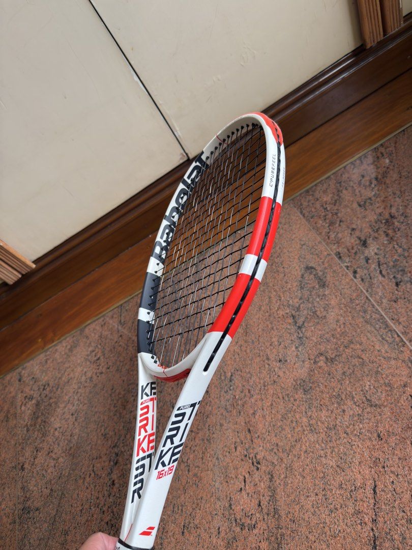 Babolat Pure Strike 98 (3rd Gen) (Category: Racket and Ball Sports) located in Antipolo. Submitted by nounforcederrors (Listing ID 1468729795, Image 2). Description: For Sale Babolat Pure Strike 3rd Gen 98 sq in headsize 16x19 string pattern 305 grams Grip 2 8/10 condition- Usual chips and scratches. No structural damage. Can send video upon request. Selling for 5,999php Ideal for a strong beginner to intermediate who wants a control-oriented sti