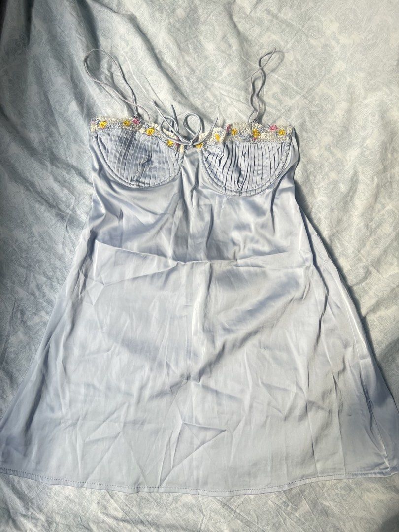 Baby Blue Slip Dress (Category: Dresses) located in Pasay City. Submitted by chloesclosetdeclutter (Listing ID 1468762670, Image 2). Description: Selling this very cute slip dress Used once Like new condition Adjustable strap Can fit xs-small Needs washing since it’s been stored in the storage room for quite some time na Location: Pasay City Slip dress satin silky dress mini dress .