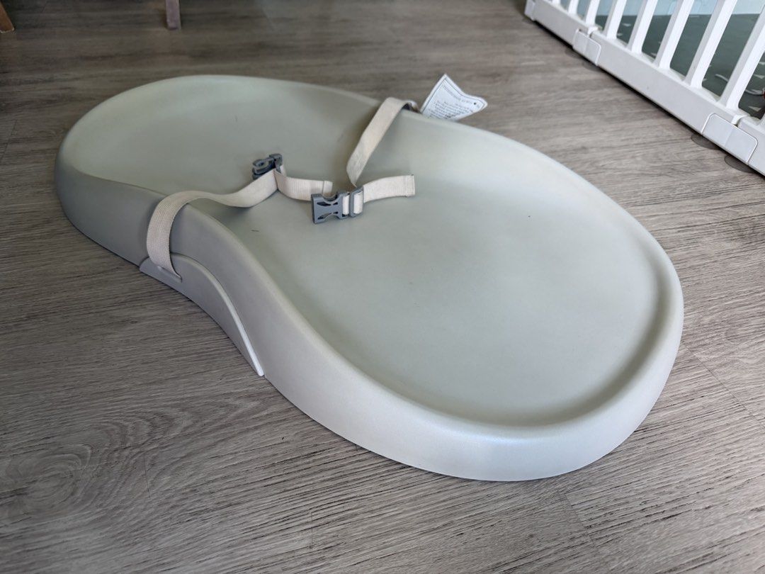 Baby Changing Pad with Safety Strap and Pillow (Category: Changing Mats & Accessories) located in Manila. Submitted by mialuna_ (Listing ID 1468734442, Image 2). Description: - Contoured baby changing tray in a neutral grey finish - Built-in safety straps with secure plastic buckles - Includes a memory foam baby pillow with grey animal print and center cutout - Perfect addition to your nursery setup With free bollie baby pillow Rfs: baby outgrew 