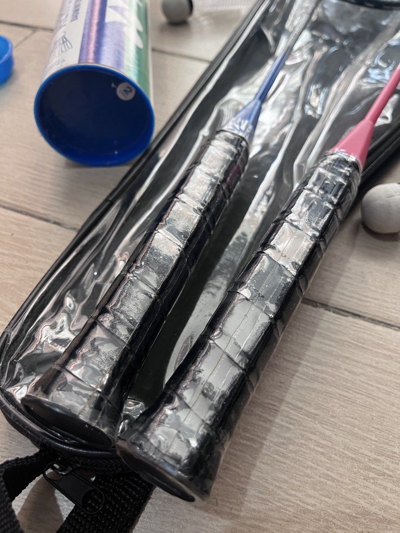 Badminton Set with 2 Rackets and Shuttlecocks (Category: Racket and Ball Sports) located in Taguig. Submitted by graceeeee. (Listing ID 1468731451, Image 3). Description: - Complete badminton set, used only a couple of times. Almost brand new! - No issues - Bought from Laz 859Php total - Includes 1 blue racket and 1 red racket - Comes with Yonex shuttlecocks - Includes a black zip carry case where everything packs neatly - Ideal for outdoor games