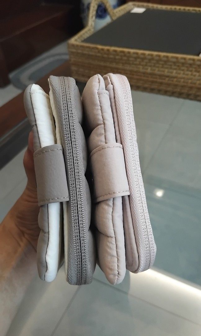 Bagsmart Quilted Wallet ( 400 for two wallets) (Category: Wallets & Card holders) located in Naga. Submitted by camsss_f (Listing ID 1468558767, Image 3). Description: - Brand new with tags still attached - Colors available: Taupe and Light Pink - Stylish quilted design with a secure snap button closure - Interior includes multiple card slots and a clear ID window - Features a zippered accordion compartment with gussets for extra storage - Comes 