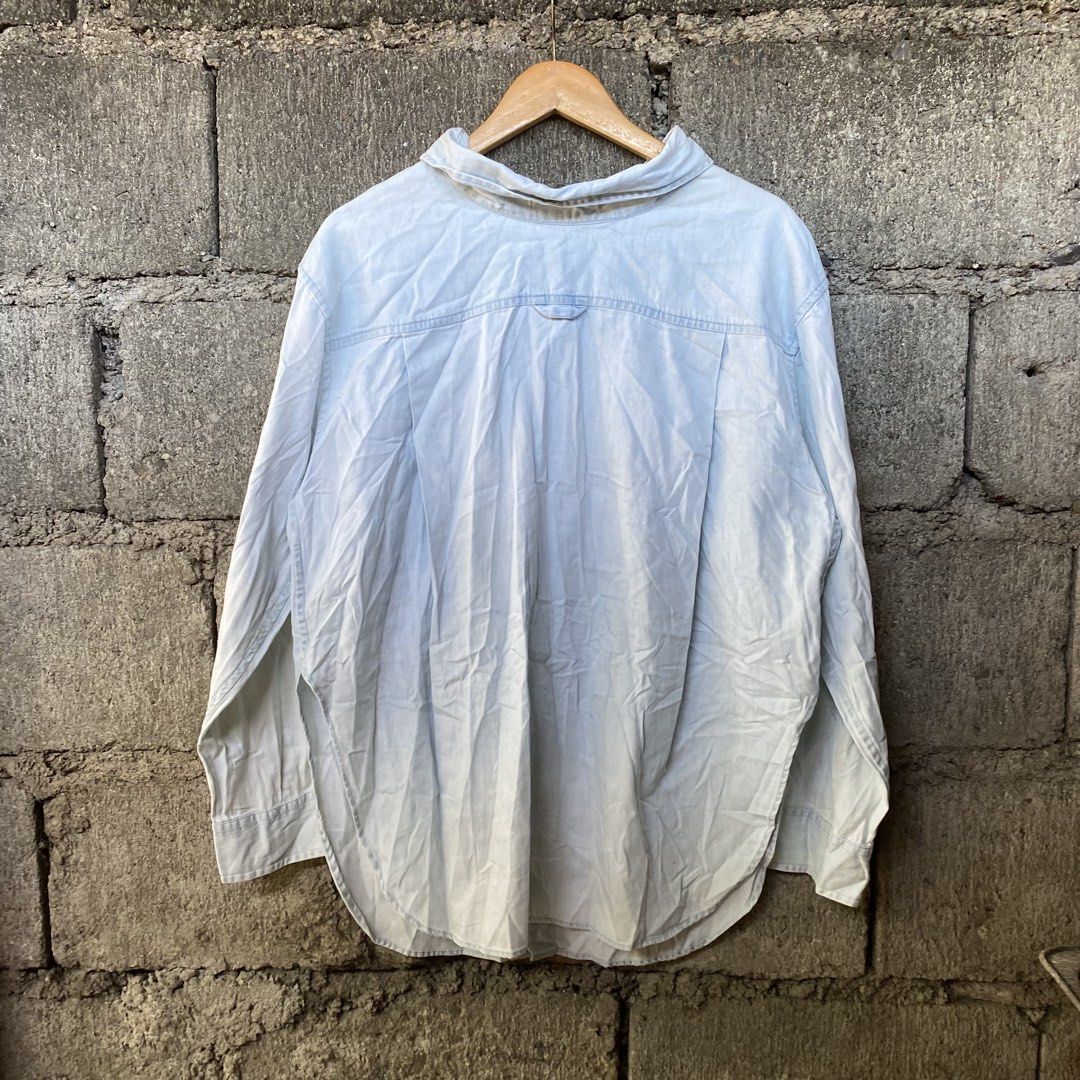 Balenciaga Oversized Denim Button Up Unisex (Category: Luxury Apparel) located in Cabanatuan. Submitted by elijahthriftv2 (Listing ID 1468821403, Image 2). Description: Free size No issue Authentic.
