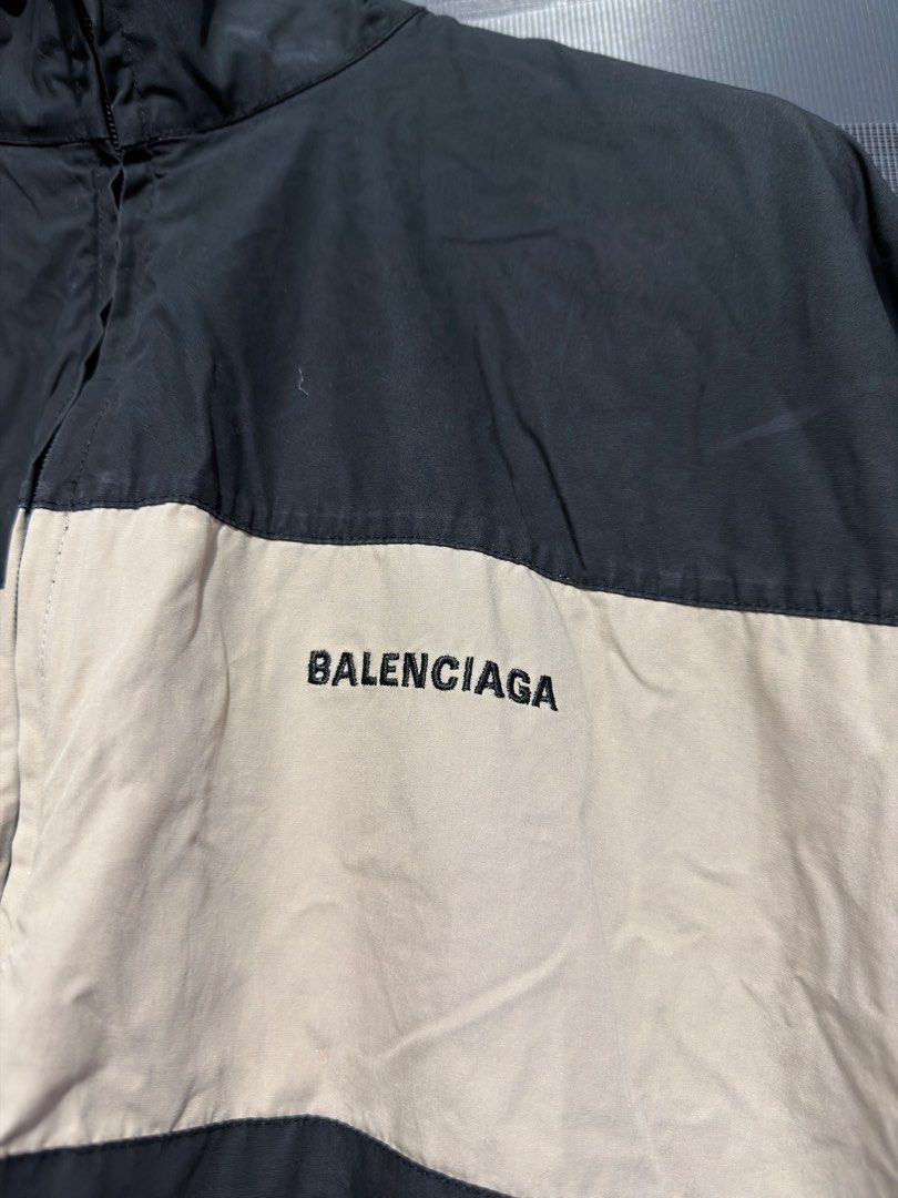 Balenciaga Stripe Zip-Up Jacket (Category: Coats, Jackets and Outerwear) located in Calumpit. Submitted by Essentiality (Listing ID 1468864659, Image 2). Description: Balenciaga Stripe Zip-Up Jacket 29x28.5 42 on tag.