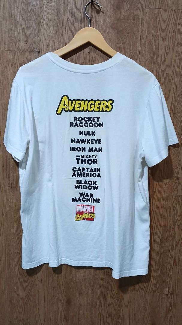 Bape Avengers Medium (Category: Tshirts & Polo Shirts ) located in Oton. Submitted by offtherack.ilocity (Listing ID 1468738548, Image 2). Description: - Brand: Bape - Color: White - Size: Length 27; Width 21 Medium .