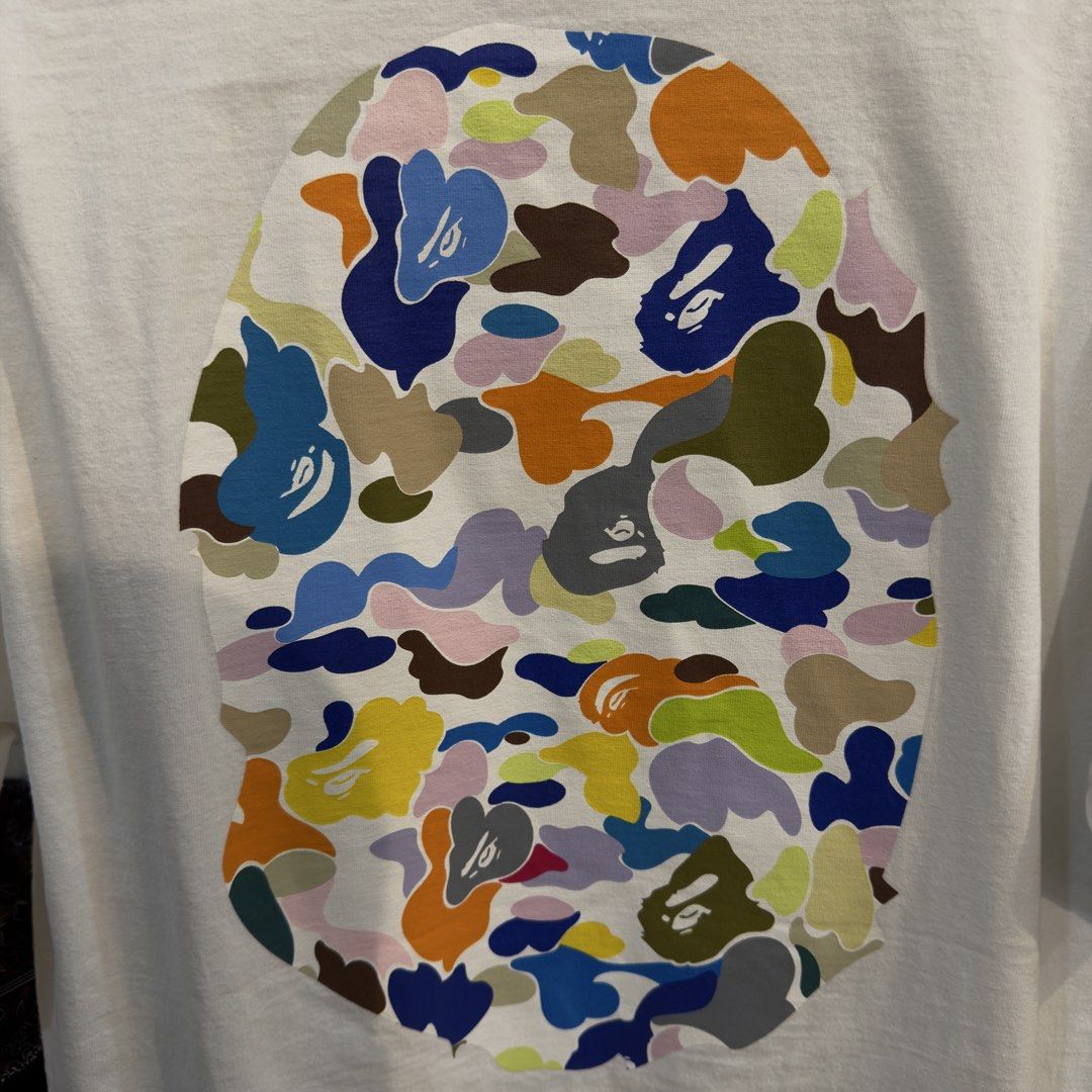 BAPE BIG HEAD MIRROR COTTON CANDY WHITE TSHIRT (Category: Tshirts & Polo Shirts ) located in Manila. Submitted by jerichomal82553 (Listing ID 1468910021, Image 2). Description: BAPE BIG HEAD MIRROR COTTON CANDY WHITE TSHIRT 21 by 28.