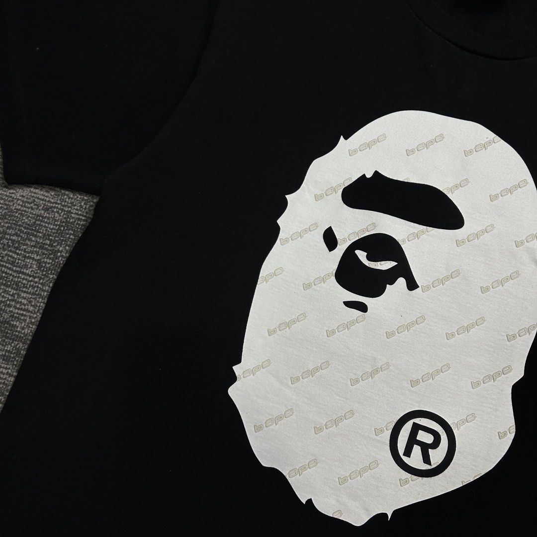 Bape Hexagaram Mirror Big Head Tee (Category: Coats, Jackets and Outerwear) located in Angeles City. Submitted by doykthrift (Listing ID 1468857589, Image 3). Description: Bape Hexagaram Mirror Big Head Tee Size: XL Measurement: W22” × L29” Issue (s): Dot on the print Condition: 9.5/10.