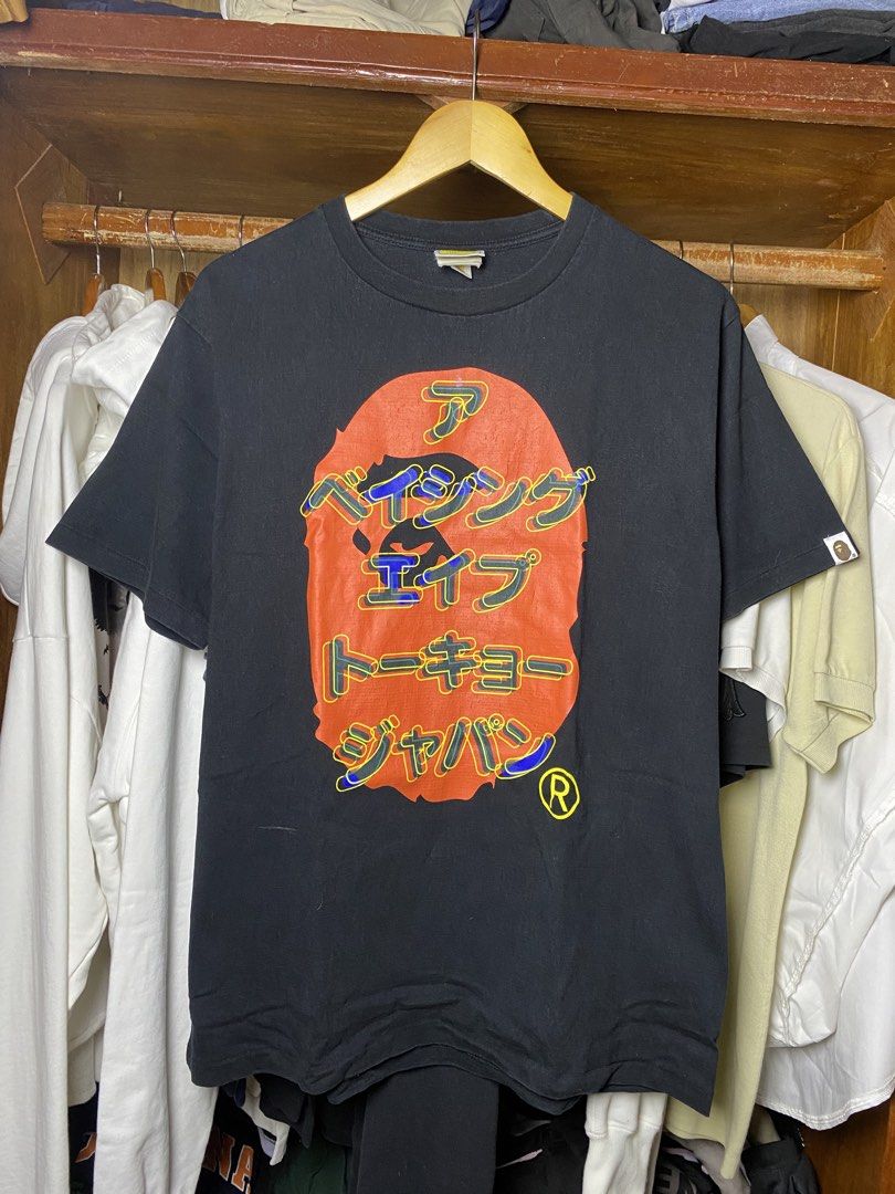Bape Katakana Authenthic (Category: Formal Shirts) located in Prosperidad. Submitted by eco.fndsph (Listing ID 1468733424, Image 1). Description: BAPE Katakana Tee Good condition 21x28 Authenthic Issue:Hairlines on print .