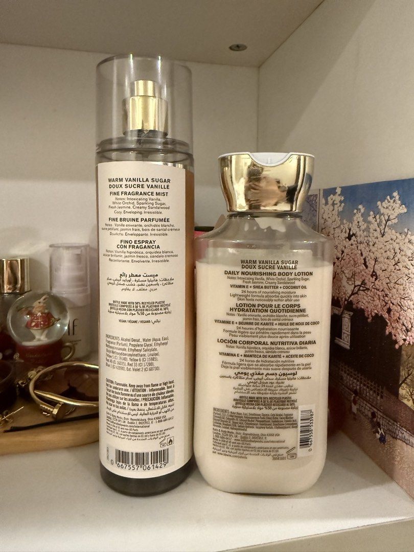 Bath & Body Warm Vanilla Sugar Set (Category: Body Care) located in Manila. Submitted by cldluxefinds (Listing ID 1468844673, Image 2). Description: - 100% original - Bought in USA - 90% content - No issue - Sold as set (perfume & lotion).