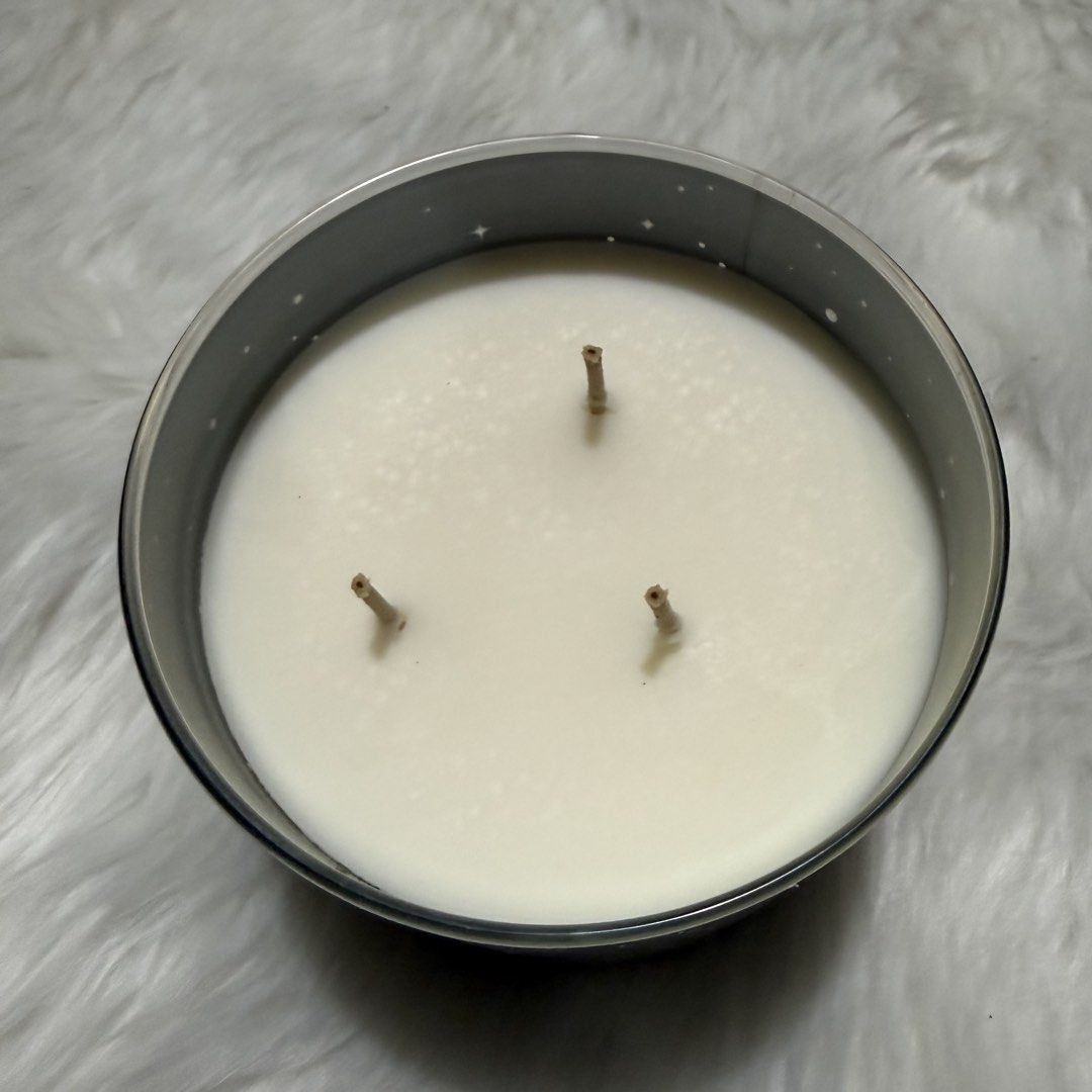 Bath & Body Works Into The Night 3-Wick Candle (Category: Home Fragrance) located in Pasig City. Submitted by mommy_n_me_closet (Listing ID 1468801461, Image 3). Description: - Brand: Bath & Body Works - Fragrance: Into The Night (Sugared Raspberry, Velvet Rose Petals, Shimmering Amber, Creamy Musk) - Size: 14.5 oz / 411 g (3-Wick Candle) - Wax: Soy wax blend - Packaging: Dark starry night jar design with a gold lid - Condition: 100% brand new, u