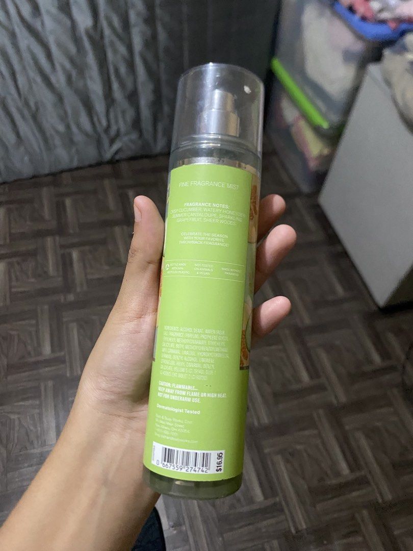 BBW CUCUMBER MELON ORIGINAL (Category: Fragrance & Deodorants) located in Quezon City. Submitted by margauxdeclutter (Listing ID 1468828133, Image 3). Description: Bbw cucumber melon original lightly used i prefer more sweet than fruits smell.