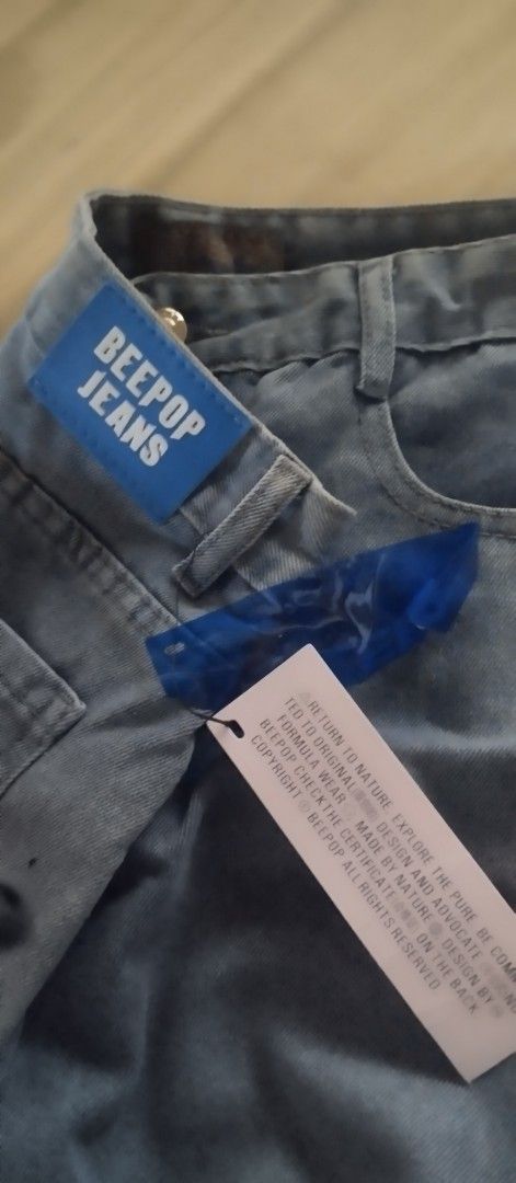Beepop Jeans Light Wash Denim Pants (Category: Jeans) located in San Jose del Monte. Submitted by rosaliened77626 (Listing ID 1468734620, Image 1). Description: square pants waist 32_34" length 41" wide15 " can fit to med and large po .