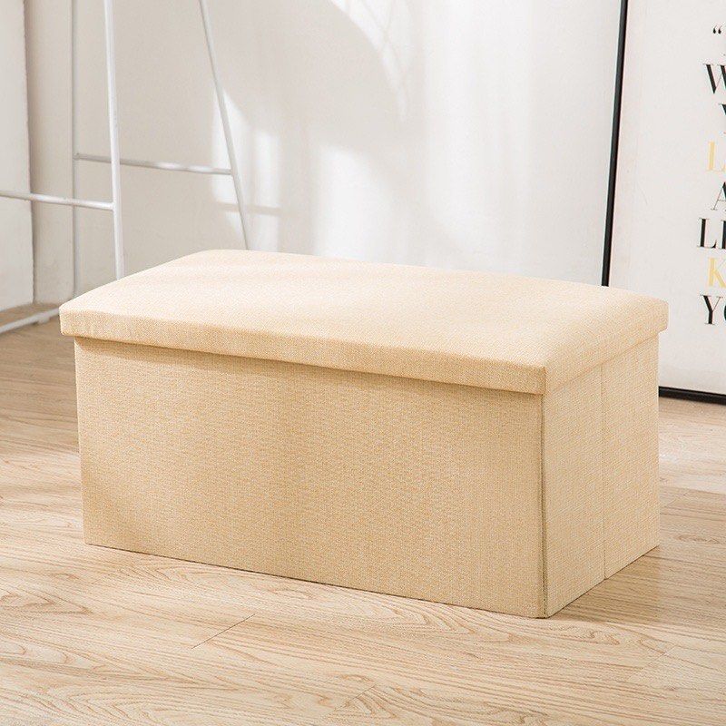 Beige Foldable Storage Ottoman Bench (Category: Chairs) located in Paranaque City. Submitted by preloved.che (Listing ID 1468883918, Image 1). Description: - 76 x 38 x 38 cm - Brand new, unused.