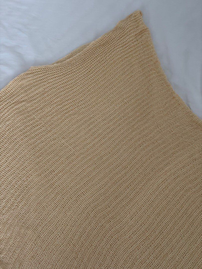 Beige Knit Open-Weave Cover Up Top (Category: Sleeveless) located in Las Pinas. Submitted by thriftedfinds_ (Listing ID 1468868516, Image 2). Description: - Color: Neutral beige - Fit: Relaxed and breezy - Style: Sleeveless with an open knit weave - Best for: Hot weather or easy layering - Condition: Clean and well cared for.