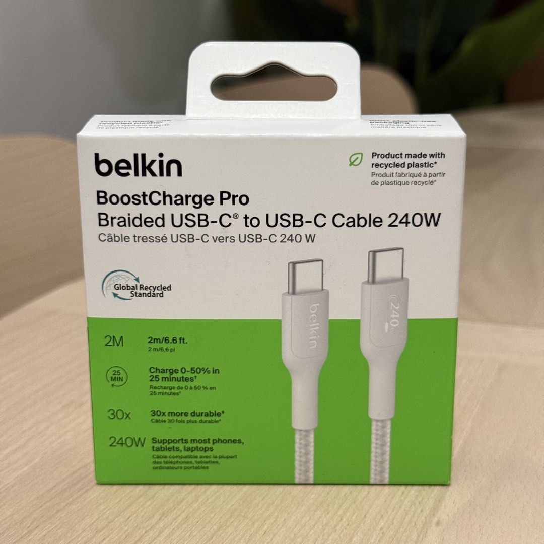BELKIN BoostCharge USB-C to C 240W Braided 2m Cable (Category: Chargers & Cables) located in Imus. Submitted by alexandrianicolenavarro (Listing ID 1468890025, Image 1). Description: .