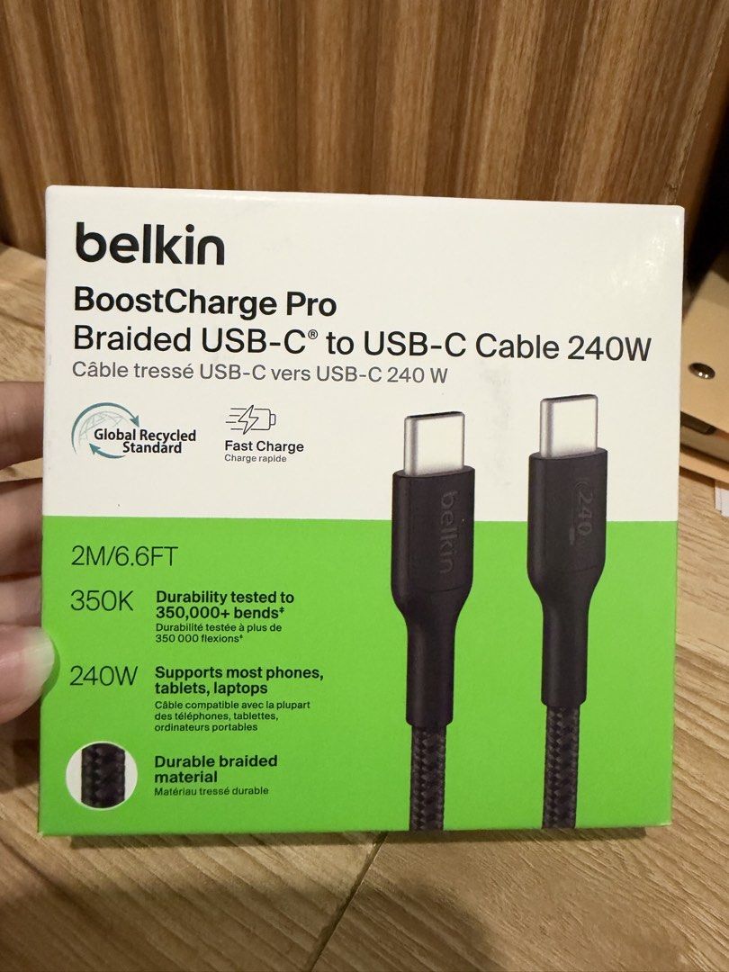 Belkin BoostCharge USB-C to USB-C 240W (Category: Chargers) located in Quezon City. Submitted by pattyyspreloved (Listing ID 1468801496, Image 1). Description: Never used. Brand new .