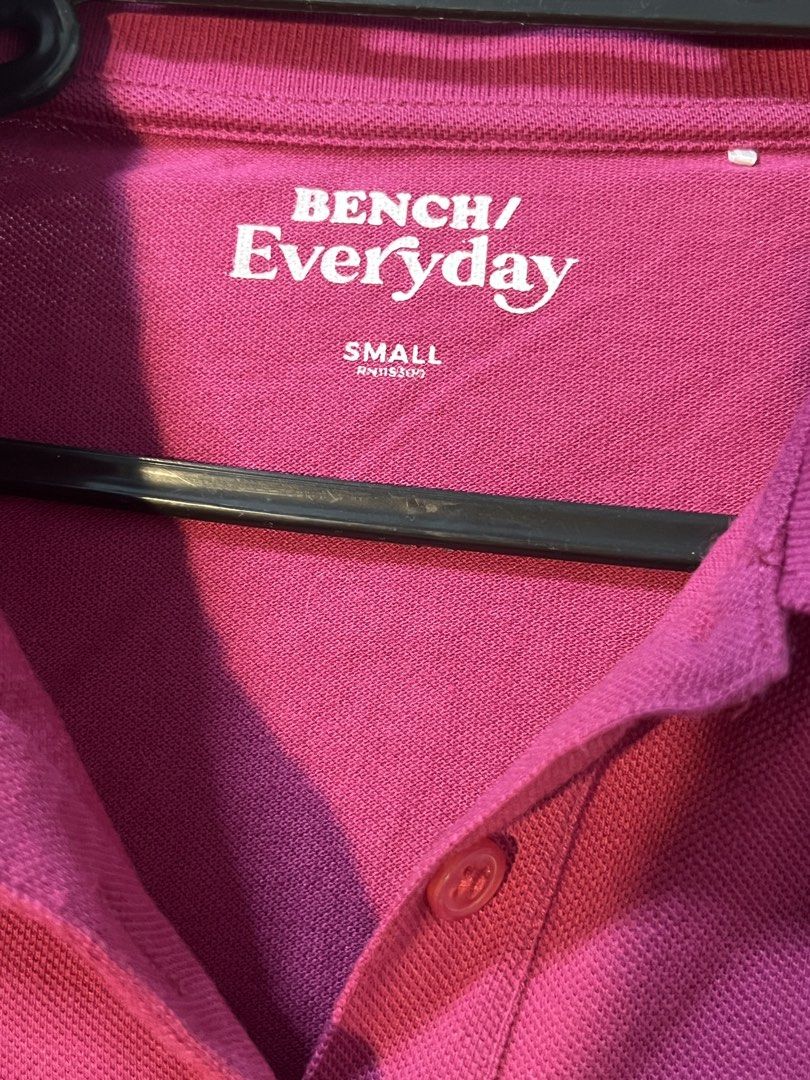 Bench Everyday Pink Polo Shirt Small (Category: Shirts) located in Marikina City. Submitted by yssacee (Listing ID 1468906912, Image 2). Description: - Brand: Bench Everyday - Item: Polo Shirt - Color: Bright Pink - Size: Small (collar tag) - Sleeves: Short with white and black 'BCH' embroidery on the left - Details: Standard collar, two-button front - Condition: excellent - pm for more photos - shipping from lower Antipolo Rizal.