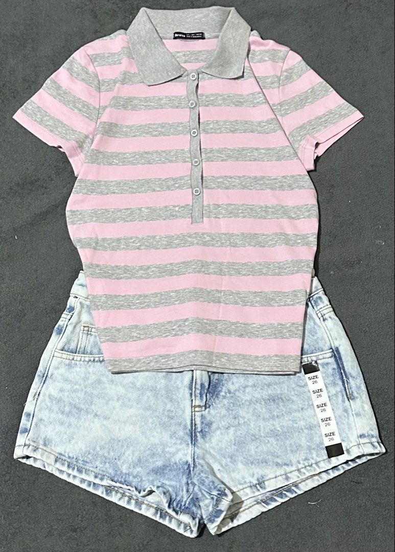 Bershka Polo Shirt (Category: Others Tops) located in Cabanatuan. Submitted by fitsby.el (Listing ID 1468840376, Image 1). Description: large on tag but can fit xs-l. see ww next slide brand new over🏃🏻.