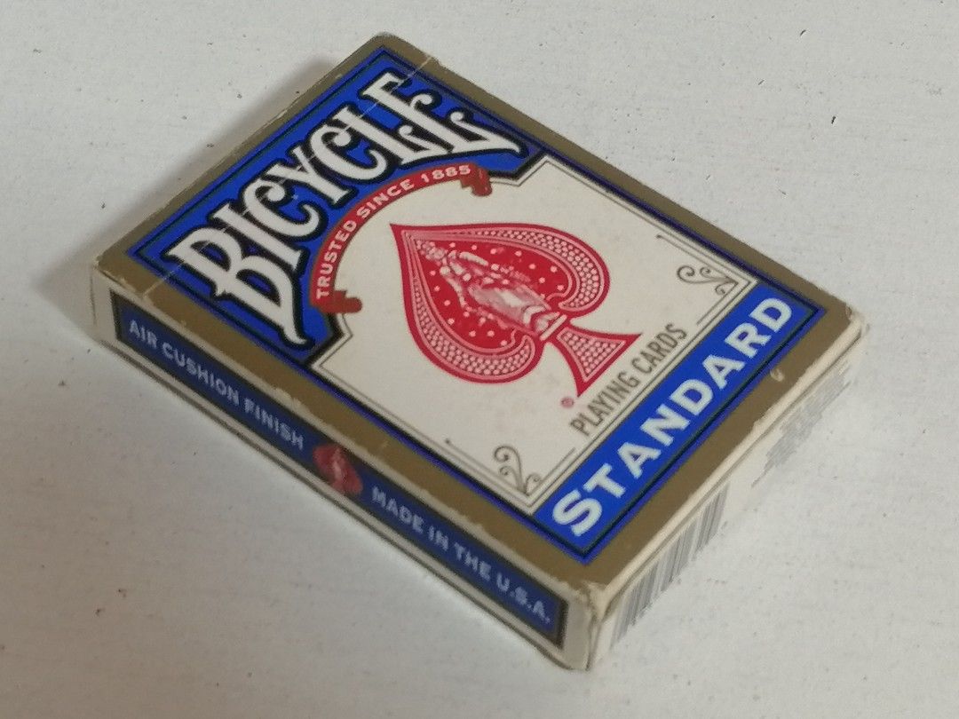 Bicycle Standard Playing Cards (Category: Card Packs) located in San Mateo. Submitted by arrowscrap_delight (Listing ID 1468713934, Image 1). Description: Bicycle Standard Playing Cards Good as New Made in USA Complete Set (52pcs) + 2 Jokers Length : 9cm Width : 6.25cm Opened, No Issues 150 + SF.