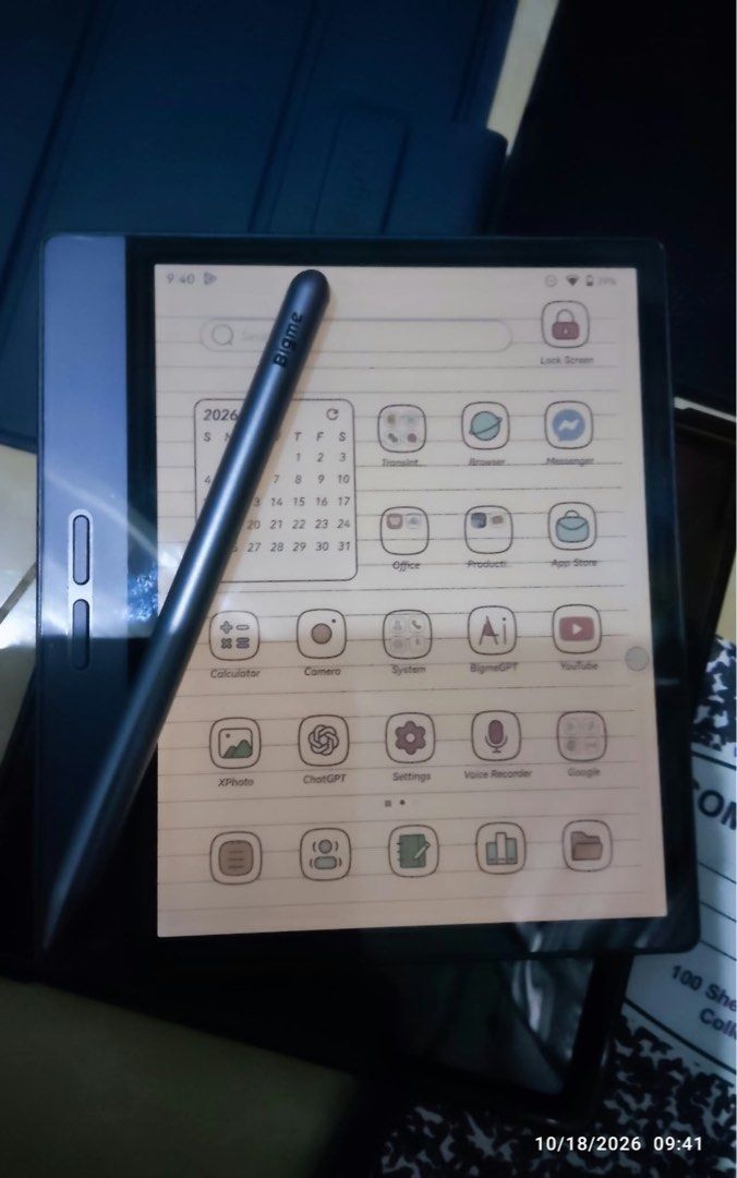 Bigme B7 colored with stylus (Category: E-Readers) located in Pasig City. Submitted by ch.1003 (Listing ID 1468720013, Image 1). Description: Slightly negotiable. Bought last May 2026. Worth 21k. Free 4 case Impulse buying. No issue. Specs see pictures..