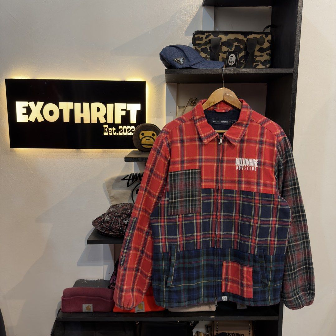 Billionaire’s Boys Club Checkered Jacket (Category: Coats, Jackets and Outerwear) located in Manila. Submitted by jerichomal82553 (Listing ID 1468913080, Image 2). Description: Billionaire’s Boys Club Checkered Jacket 23 by 28.5 Good Condition Complete Tags CLAIM 2500.