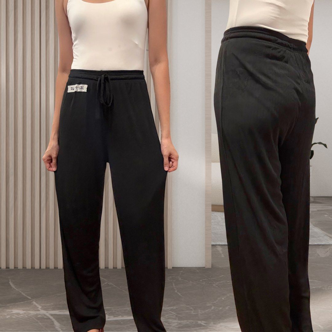 Black Casual Lounge Pants Drawstring Waist (Category: Other Bottoms) located in Mandaluyong City. Submitted by shopwithjuu (Listing ID 1468873879, Image 1). Description: Size 26-34, Length 42in Super comfy black casual pants with an elastic drawstring waist and relaxed straight leg cut. Smooth, easy-to-wear fabric perfect for lounging or running errands..
