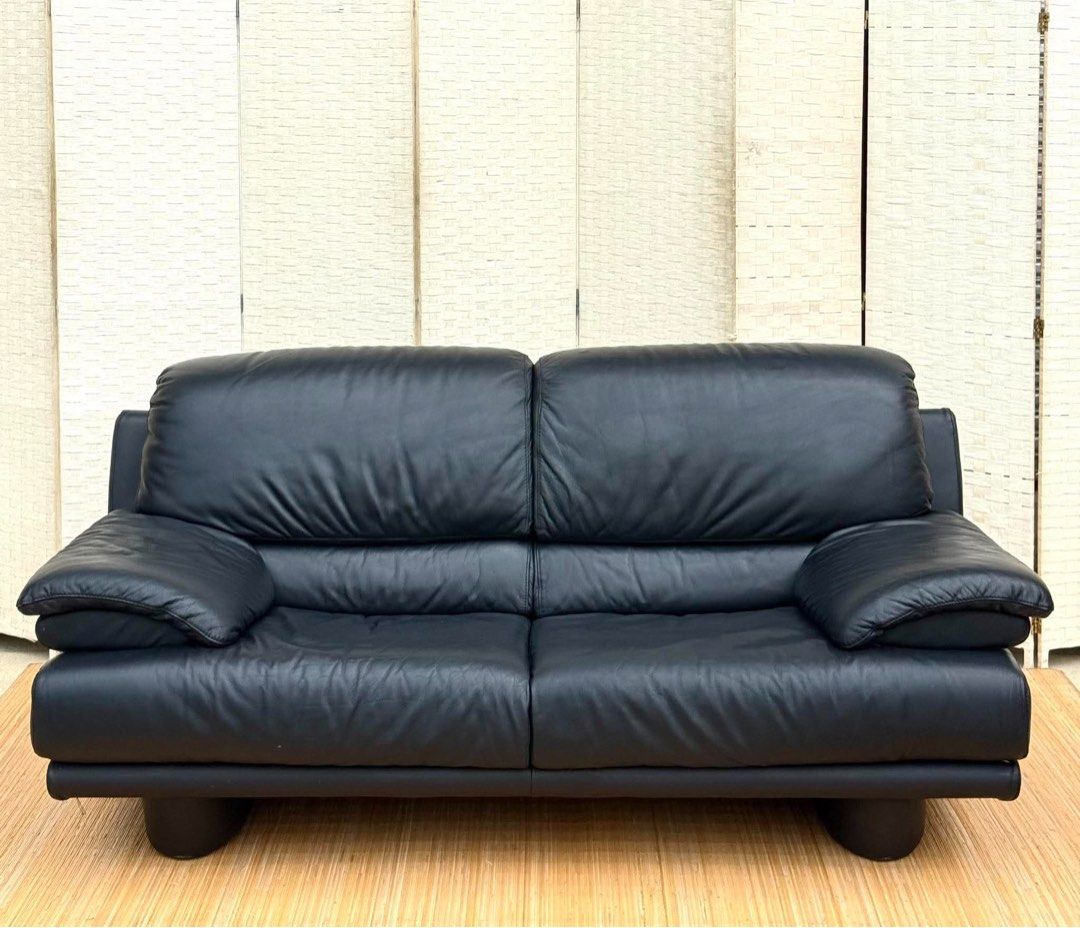Black Leather 2-Seater Sofa (Category: Sofas) located in Manila. Submitted by justinlei.103 (Listing ID 1468846819, Image 1). Description: JAPAN SURPLUS 2-3 SEATER BLACK LEATHER SOFA IN GOOD CONDITION SIZE: 16H x 74.5L x 34.5W inches.