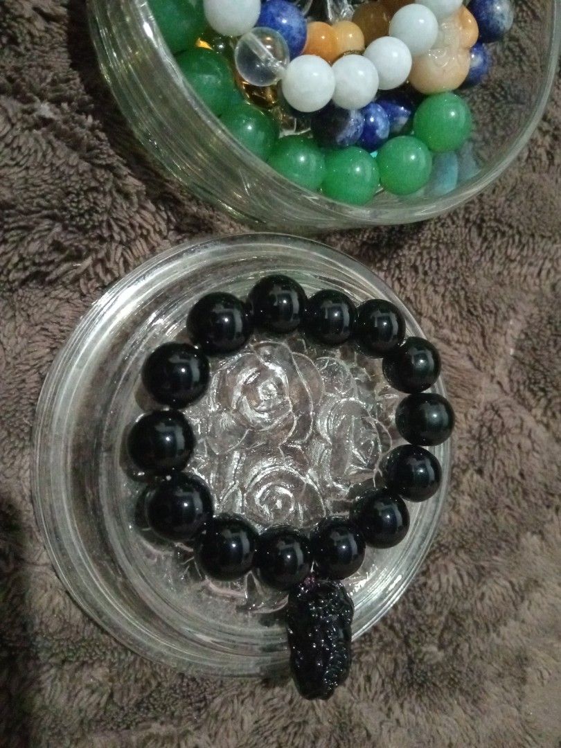 Black onyx with piyao accent bracelet (Category: Precious Stones) located in Batangas. Submitted by girlmeetspurple (Listing ID 1468810459, Image 3). Description: .