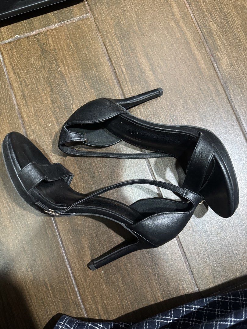 Black Stiletto Heels with Ankle Straps (Category: Heels) located in Caloocan City. Submitted by rhaiper38277 (Listing ID 1468751380, Image 2). Description: - Sleek black faux leather finish - High stiletto heel with open toe design - Slim ankle straps with adjustable buckles - Versatile style great for parties, dinners, and nights out - Easy to pair with dresses and skirts - Mode of transaction: Shipping via J&T or GGX, Meetups possible around Me
