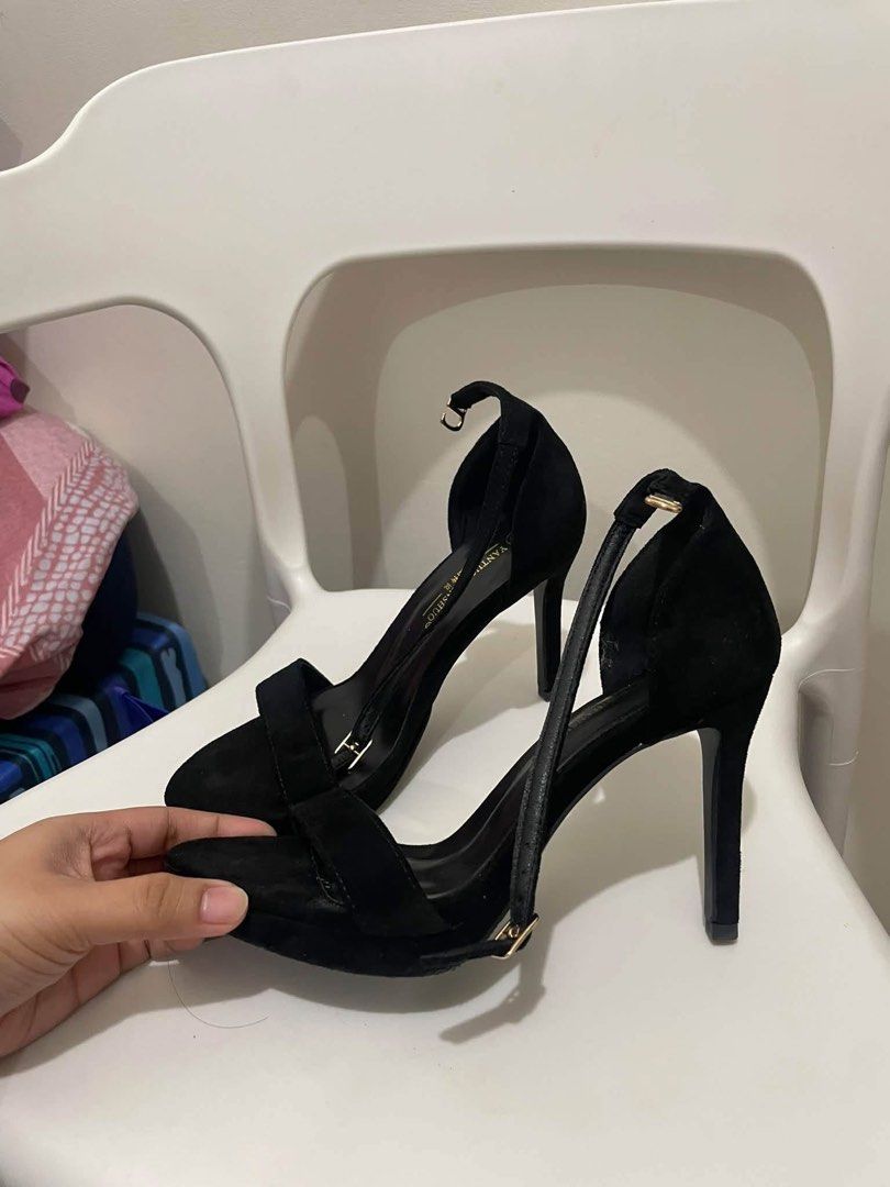 Black Suede Stiletto Heels (Category: Heels) located in Mandaluyong City. Submitted by chekkamari (Listing ID 1468834826, Image 1). Description: Used once in a wedding event 📍Mandaluyong Area.