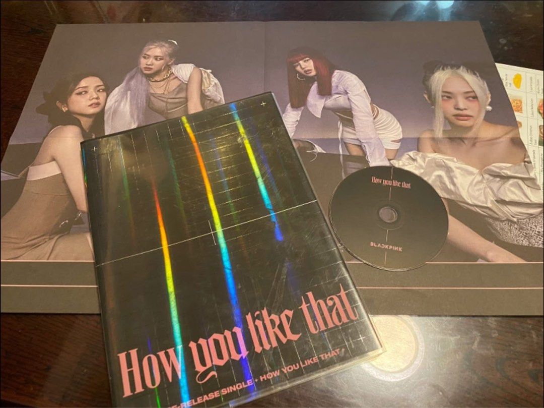 Blackpink How You Like That Special Edition CD Poster (Category: CDs & DVDs) located in Manila. Submitted by waltdisney10 (Listing ID 1468769857, Image 1). Description: - Official Blackpink 'How You Like That' Special Edition release - Includes stunning holographic cover case - Large foldout member poster featuring Jisoo, Jennie, Rosé, and Lisa - Everything pictured is included in this bundle - Ships securely packaged from the Philippines.