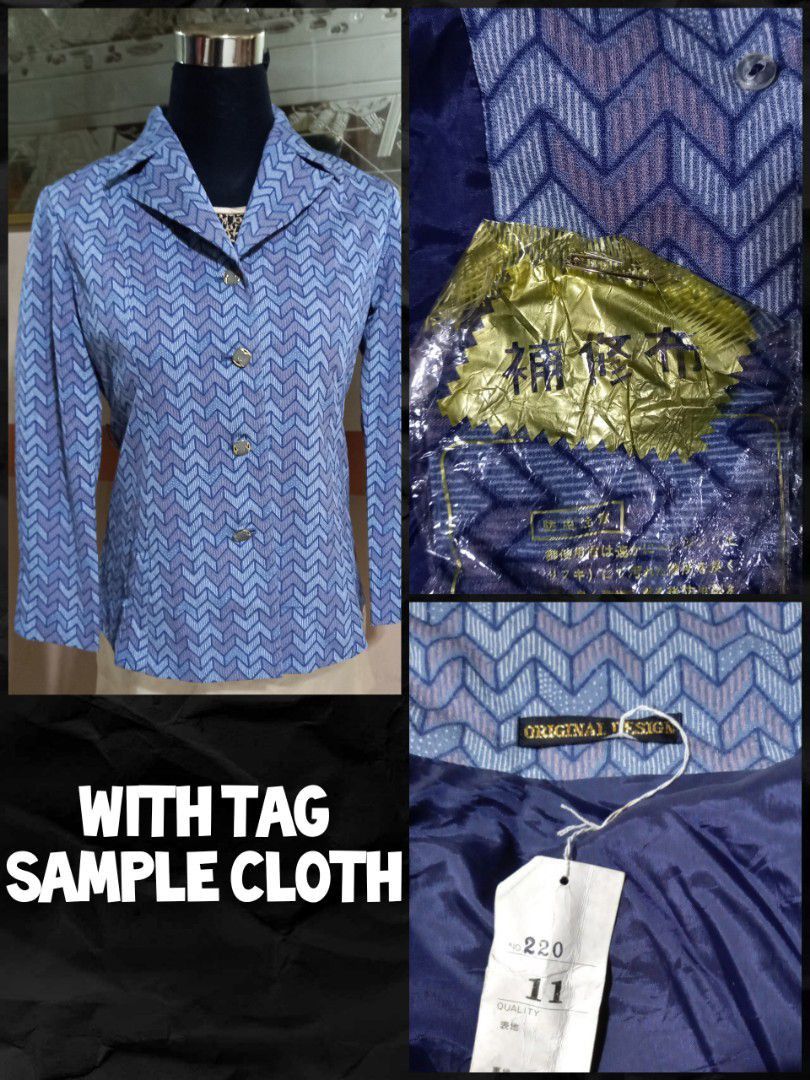 Blue and Lavender Geometric Chevron Blazer M (Category: Blouses) located in Bacoor. Submitted by aithriftcloset (Listing ID 1468737129, Image 3). Description: 🇱🇷👌Blue and Lavender Geometric Chevron Blazer 💡Short Description ✨️Elevate your professional style with this exquisite, brand new vintage Original Design blazer jacket, crafted in a premium polyester fabric. This striking piece features a captivating geometric zigzag chevron pattern in 
