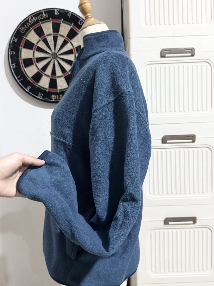 Blue Cotton Quarter Zip Jacket (Category: Coats, Jackets and Outerwear) located in Manila. Submitted by thechobecloset (Listing ID 1468829202, Image 2). Description: FIX PRICE Size: S-M Thrifted.