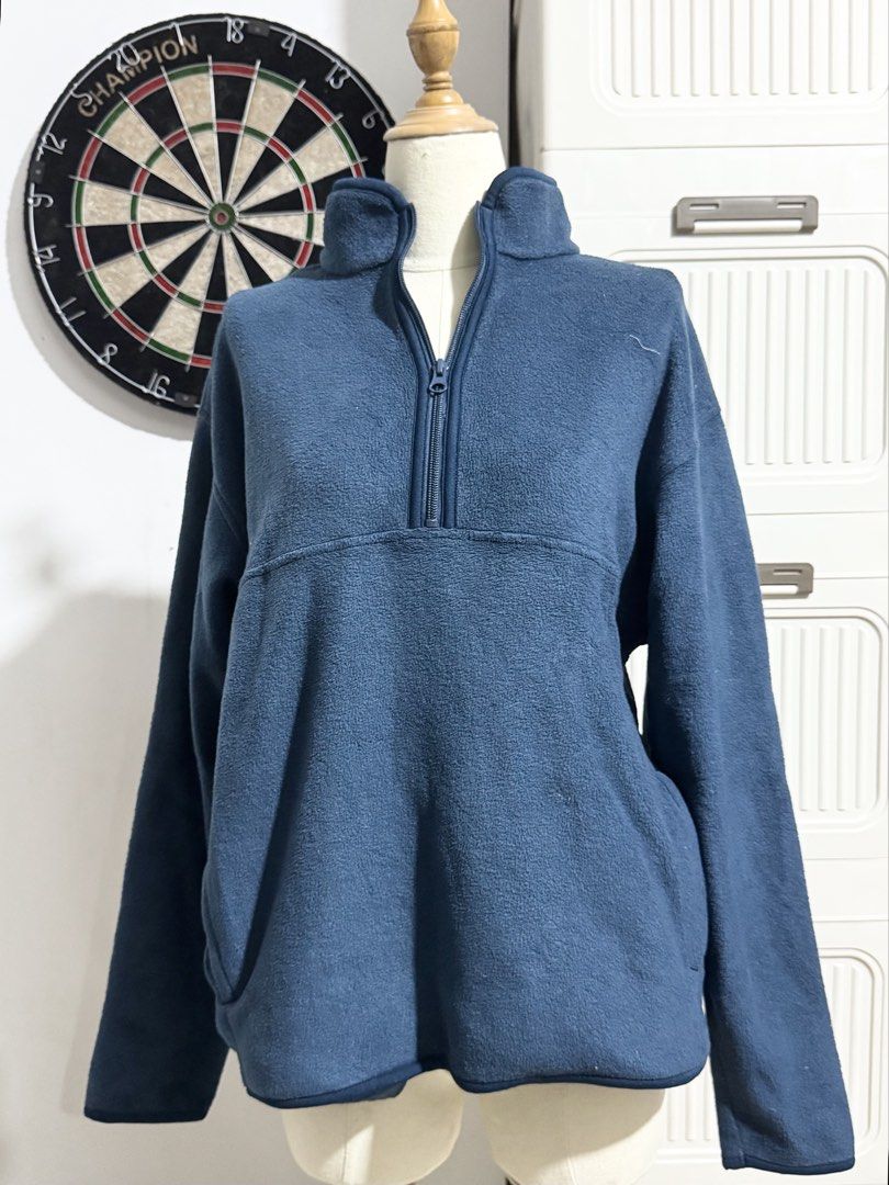 Blue Cotton Quarter Zip Jacket (Category: Coats, Jackets and Outerwear) located in Manila. Submitted by thechobecloset (Listing ID 1468829202, Image 1). Description: FIX PRICE Size: S-M Thrifted.