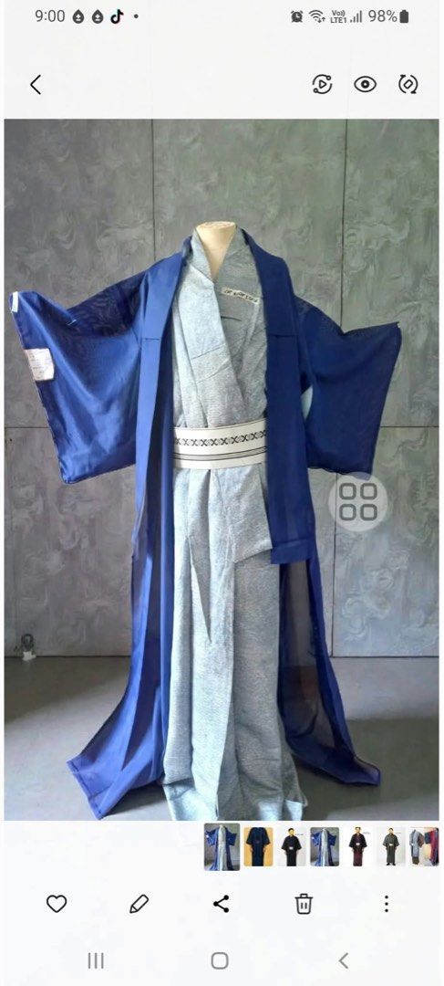 Inc: yukata/ kimono , obi , kimono sheer , juban ,Blue set Japanese Kimono Yukata (Category: Sets & Coordinates) located in Naga. Submitted by happeemarket (Listing ID 1468848641, Image 2). Description: Fs: 1500 silk and sheer for men & Teens ( PWEDE SA MAARTE😁) 3 pc SET ( YUKATA , OBI, HAORI , 💥FREE SLIPPER 23cm LIMITED #kimono #YUKATA #BLUEYUKATA #OBI #HIMO #HAORI #UnitedNationsBuffet.