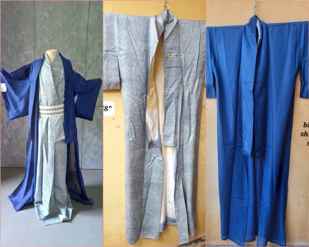 Inc: yukata/ kimono , obi , kimono sheer , juban ,Blue set Japanese Kimono Yukata (Category: Sets & Coordinates) located in Naga. Submitted by happeemarket (Listing ID 1468848641, Image 1). Description: Fs: 1500 silk and sheer for men & Teens ( PWEDE SA MAARTE😁) 3 pc SET ( YUKATA , OBI, HAORI , 💥FREE SLIPPER 23cm LIMITED #kimono #YUKATA #BLUEYUKATA #OBI #HIMO #HAORI #UnitedNationsBuffet.