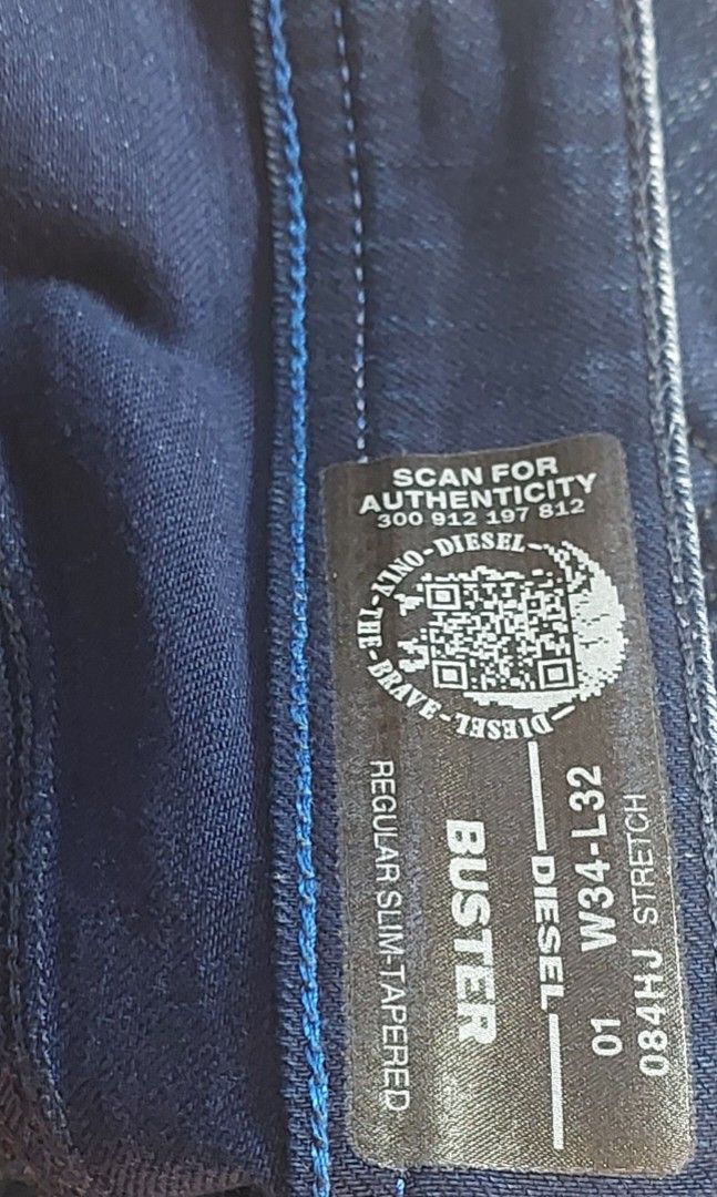 💯VENDED🫰 (Category: Jeans) located in Pozorrubio. Submitted by infinite_grind_0.1 (Listing ID 1468735454, Image 3). Description: 💯[BNWOT] Authentic Diesel Buster Slim-Tapered Jeans W34 L32 (Bought in Dubai)👌 • Brand: DieselModel: Buster (Regular Slim-Tapered) • Wash/Code: 084HJ Stretch / 01 • Size: Waist 34 / • Length 32 (W34-L32) • Condition: 10/10 (Brand new, never used, zero flaws) • Origin: Purchased in Dubai, UAE • Price: ₱4,500.