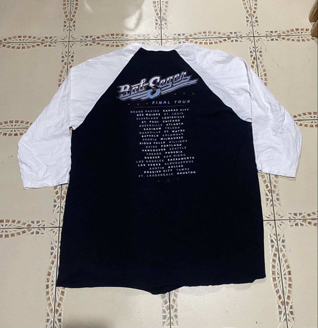 Bob Seager raglan shirt (Category: Tshirts & Polo Shirts ) located in Cebu City. Submitted by hustler_69 (Listing ID 1468827150, Image 2). Description: Bob Seager raglan shirt The Final tour Size xl 23 width 30 length Excellent condition Details are all posted.
